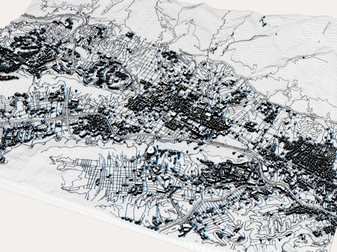 Cityscape Caracas Venezuela Map 3D Model