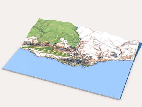 Stadsgezicht Catia La Mar Venezuela kaart 3D Model