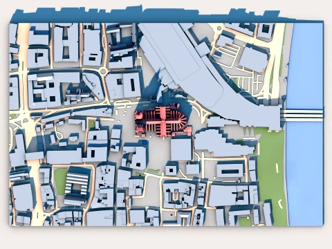Cologne Cathedral Germany Map 3D Model