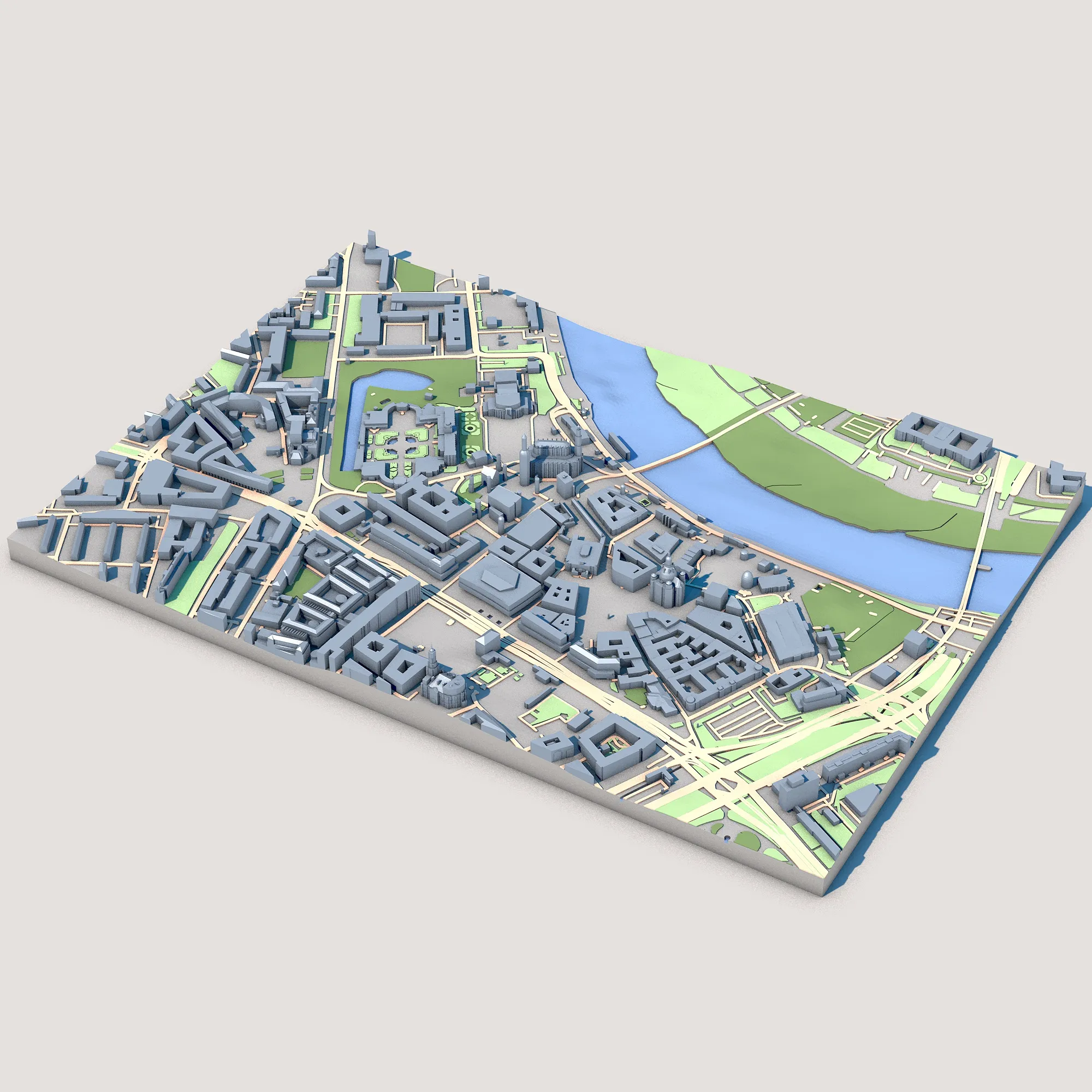 Dresden Cathedral Germany Map 3D Model .c4d .max .obj .3ds .fbx .stl .blend 