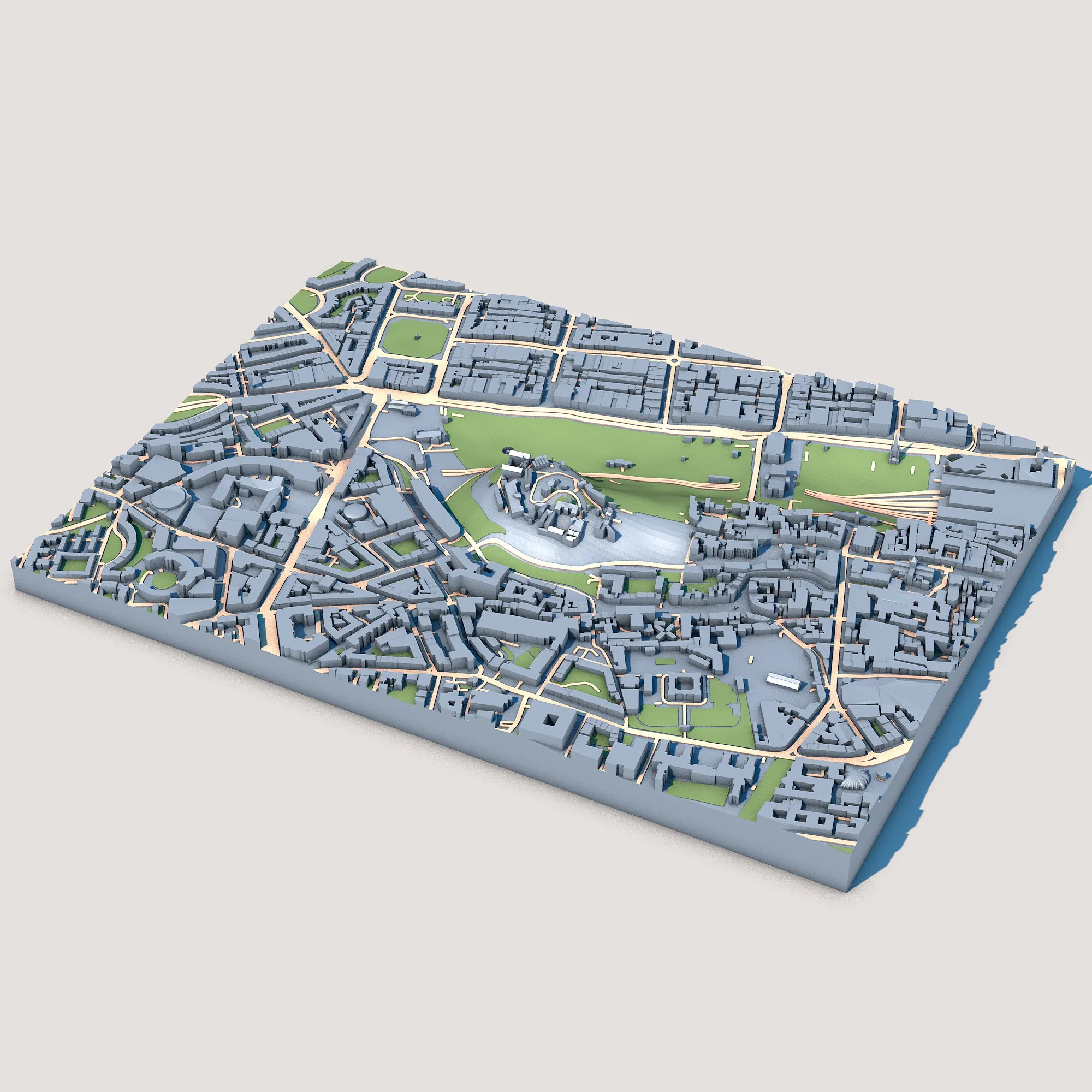 Edinburgh Castle in Edinburg Map 3D Model .c4d .max .obj .3ds .fbx .stl .blend 