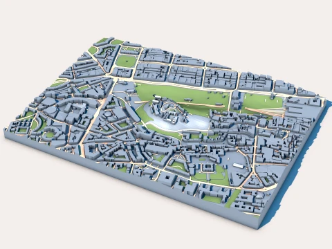 Kastil Edinburgh di Peta Edinburg Model 3D
