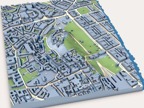Edinburgh Castle in Edinburg Map 3D Model