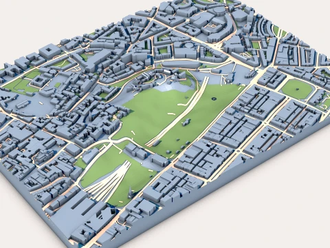 Edinburgh Castle in Edinburg Map 3D Model