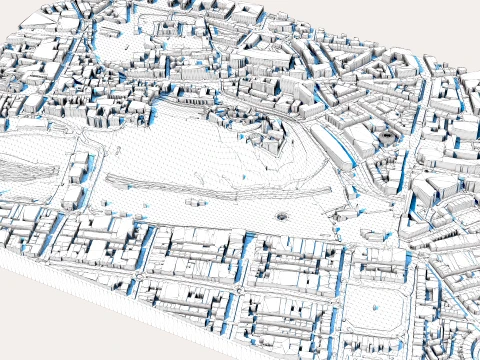 Edinburgh Castle in Edinburg Map 3D Model