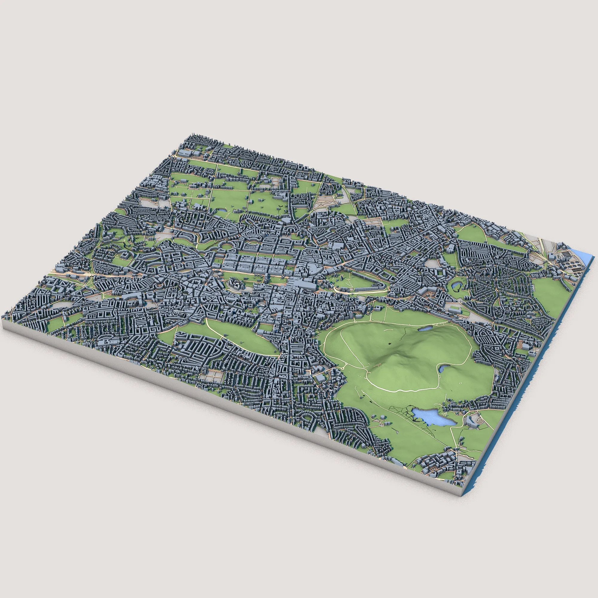 Cityscape Edinburgh Scotland Map 3D Model .c4d .max .obj .3ds .fbx .stl .blend 