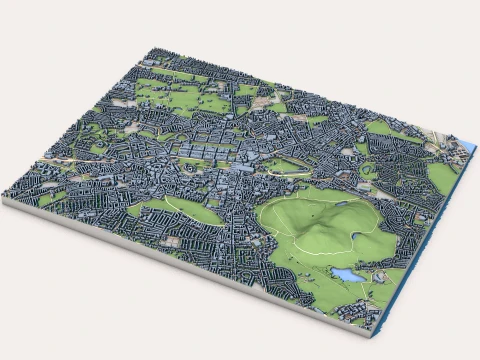 Carte du paysage urbain d'Edimbourg en &Eacute;cosse Modèle 3D