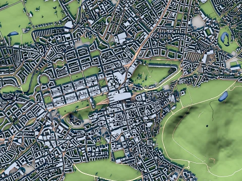 Cityscape Edinburgh Scotland Map 3D Model