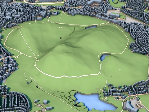 Cityscape Edinburgh Scotland Map 3D Model