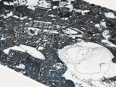 Cityscape Edinburgh Scotland Map 3D Model