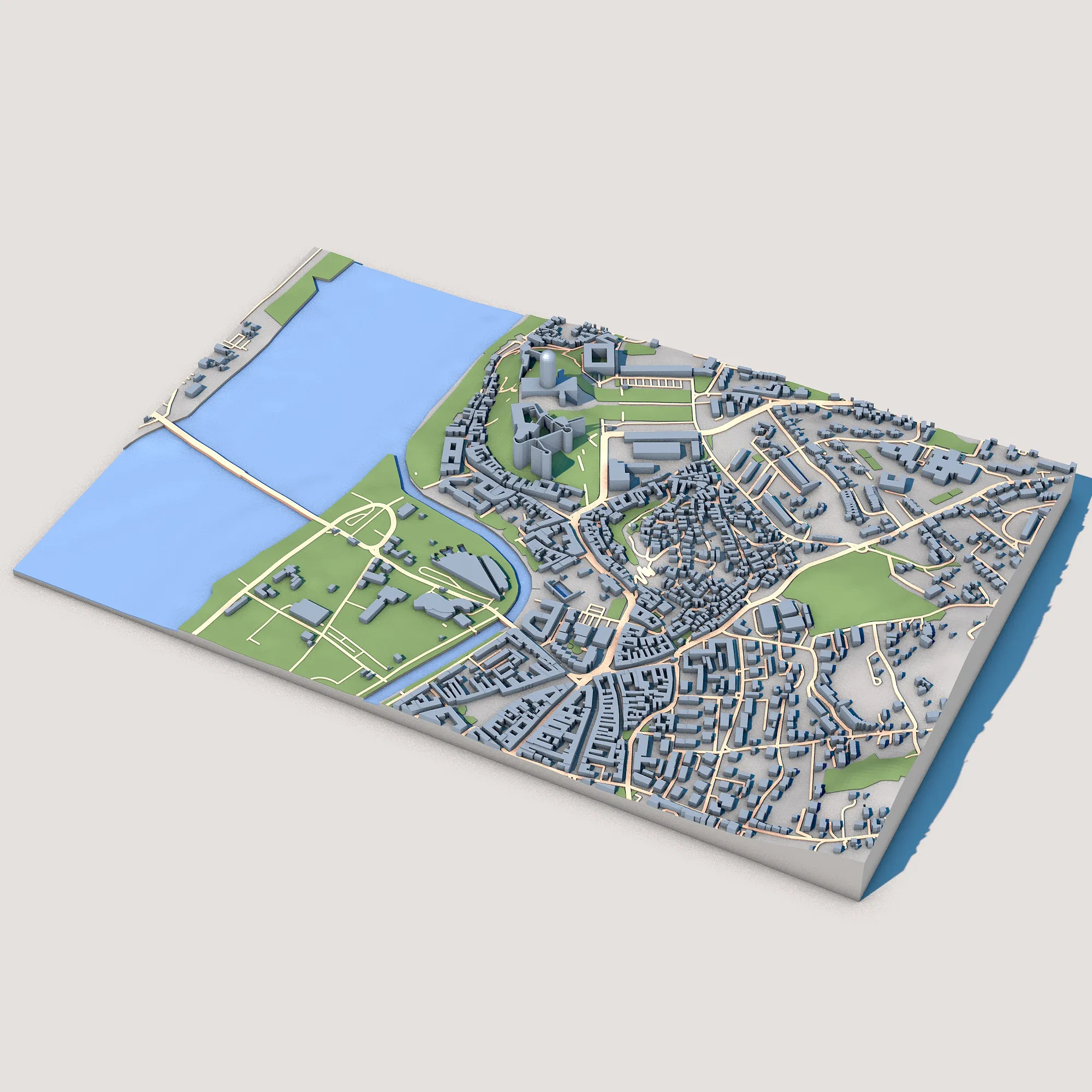 Basilica of Esztergom Cathedral in Esztergom Hungary Map 3D Model .c4d .max .obj .3ds .fbx .stl .blend