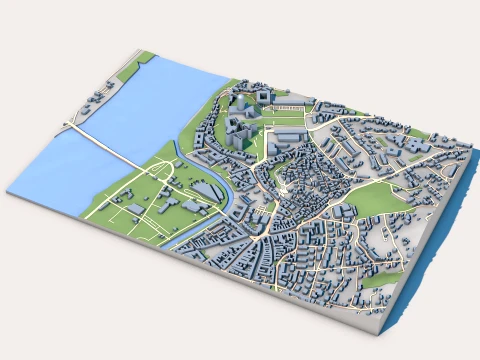 Basilika der Kathedrale von Esztergom in Esztergom, Ungarn Karte 3D Modell