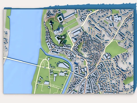 Basilica of Esztergom Cathedral in Esztergom Hungary Map 3D Model