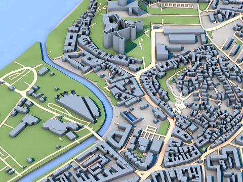 Basilica of Esztergom Cathedral in Esztergom Hungary Map 3D Model