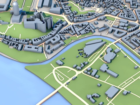 Basilica of Esztergom Cathedral in Esztergom Hungary Map 3D Model