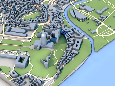 Basilica of Esztergom Cathedral in Esztergom Hungary Map 3D Model