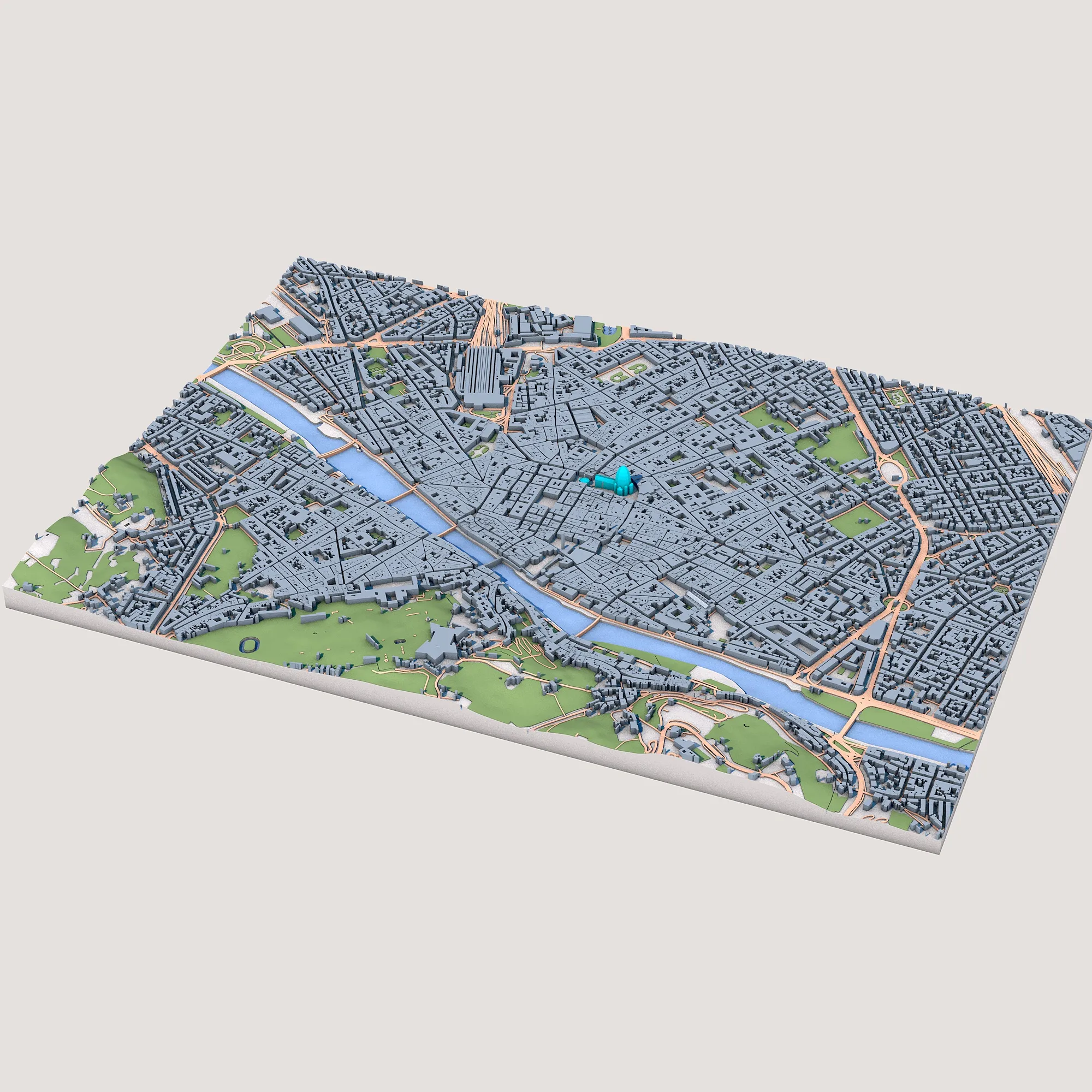 Florence Cathedral Italy Map 3D Model .c4d .max .obj .3ds .fbx .stl .blend 