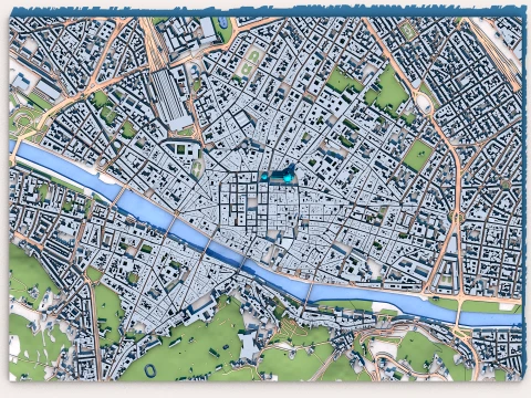 Florence Cathedral Italy Map 3D Model