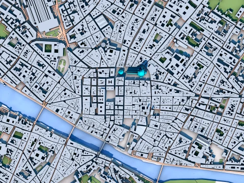 Florence Cathedral Italy Map 3D Model