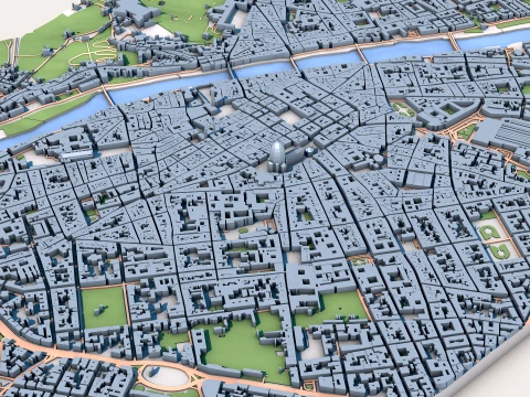 Florence Cathedral Italy Map 3D Model
