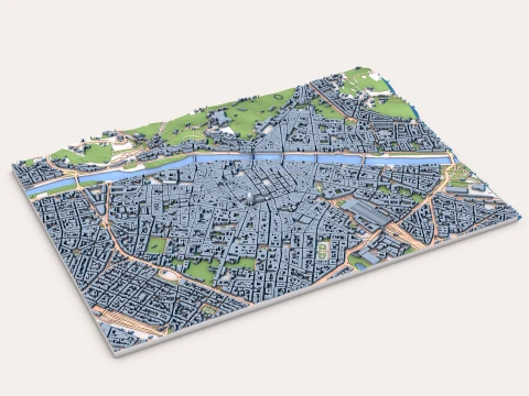 Florence Cathedral Italy Map 3D Model