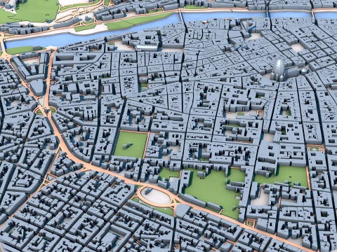 Florence Cathedral Italy Map 3D Model