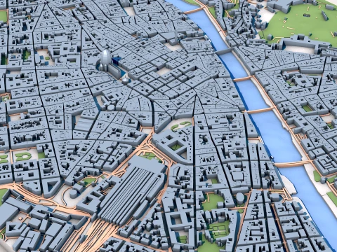 Florence Cathedral Italy Map 3D Model