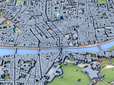 Florence Cathedral Italy Map 3D Model