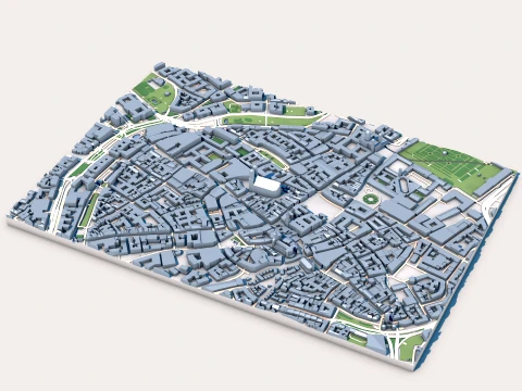 Frauenkirche in M&uuml;nchen Deutschland Karte 3D Modell