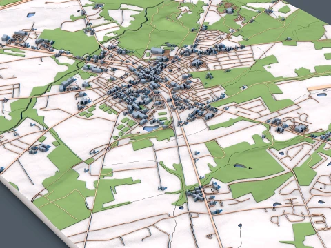 Cityscape Gettysburg in Pennsylvania United States Map 3D Model