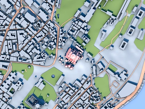Hagia Sophia Grand Mosque in Istanbul Turkey Map 3D Model