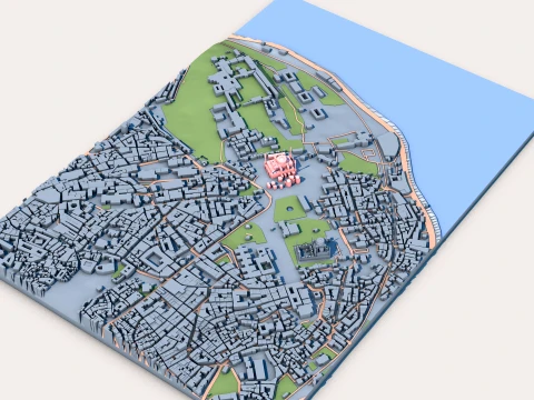 Hagia Sophia Grand Mosque in Istanbul Turkey Map 3D Model