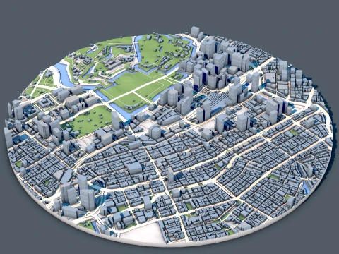 Stadtbild Tokio Japan Karte 3D Modell