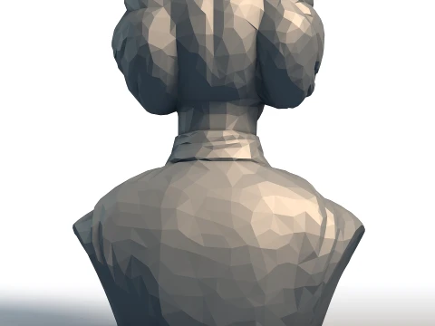 Carrie Fisher Bust Princess Leia Low Poly Sculpture 3D Model