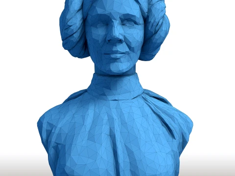 Carrie Fisher Bust Princess Leia Low Poly Sculpture 3D Model