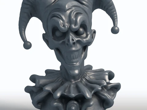 Buste de bouffon effrayant Modèles 3D en vedette