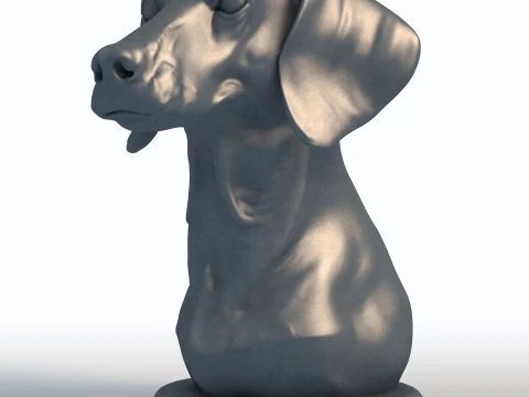 Dachshund Head Bust Sculpture 3D Print Model