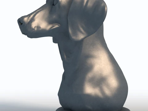Dachshund Head Bust Sculpture 3D Print Model