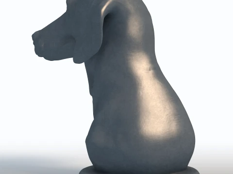 Dachshund Head Bust Sculpture 3D Print Model