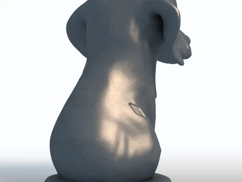 Dachshund Head Bust Sculpture 3D Print Model