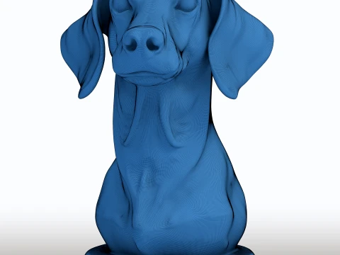 Dachshund Head Bust Sculpture 3D Print Model