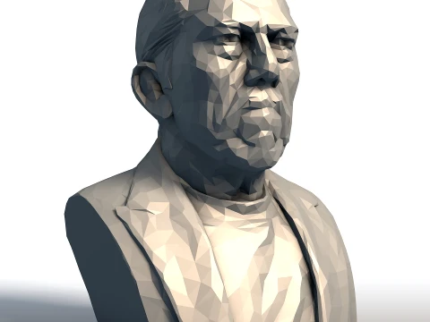Danny Trejo Low Poly Bust - Machete Actor Sculpture - Geometric Tough Guy Portrait 3D Print Model