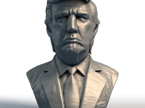 唐纳德&middot;特朗普半身像雕塑 - 政治人物收藏品 - 前总统模型 3D 打印模型
