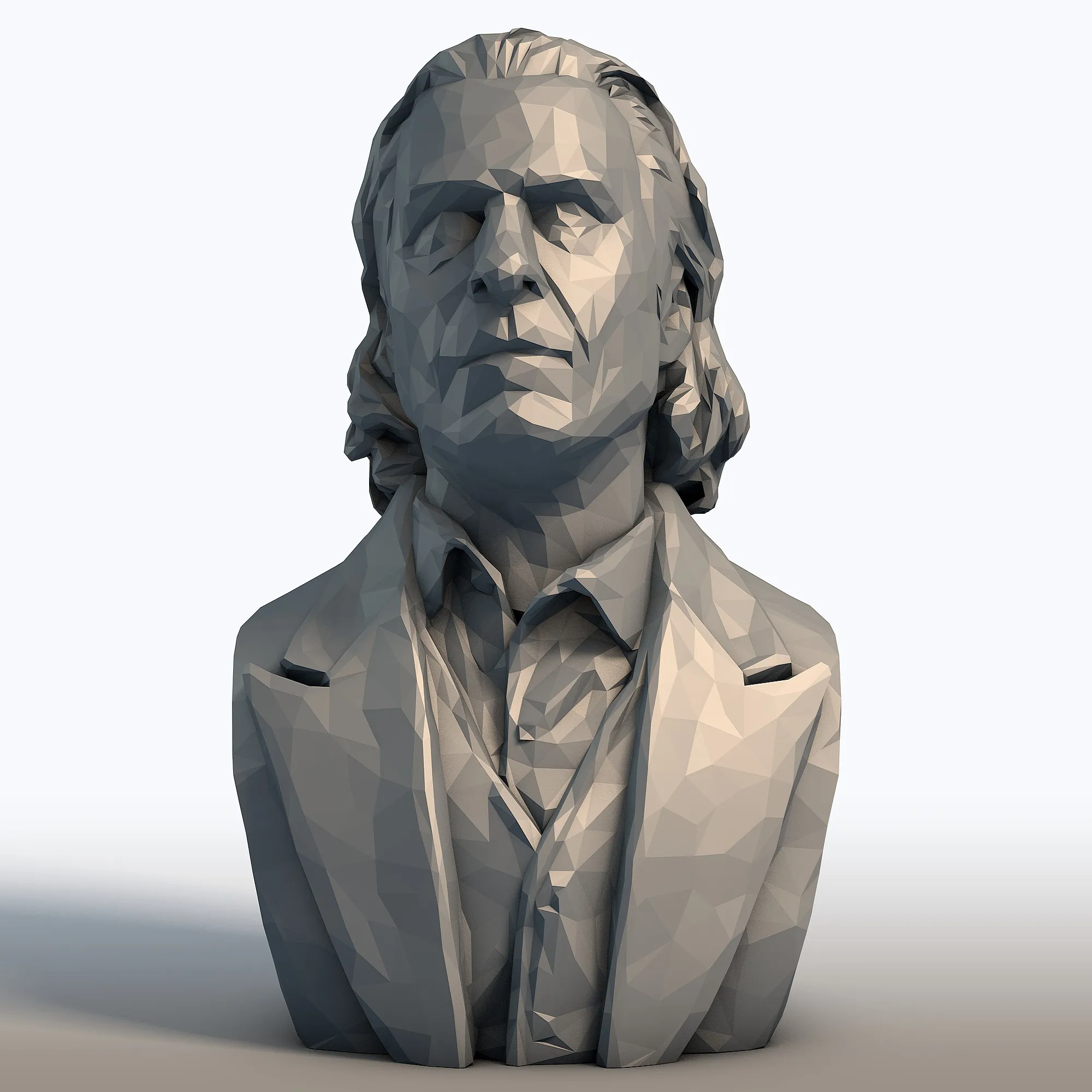 Joaquin Phoenix Low Poly Bust - Actor Portrait Sculpture - Geometric Celebrity Art 3D Print Model .c4d .max .obj .3ds .fbx .stl .blend 