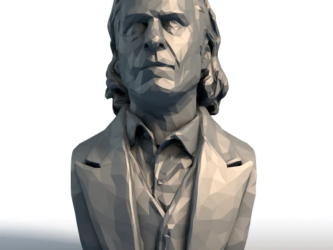 Joaquin Phoenix Low Poly Bust - Escultura de retrato de actor - Arte geom&eacute;trico de celebridades Modelo de impresión 3D