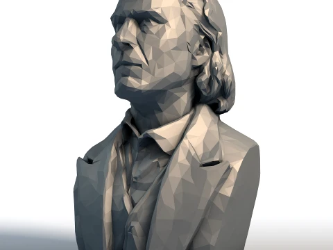 Joaquin Phoenix Low Poly Bust - Actor Portrait Sculpture - Geometric Celebrity Art 3D Print Model