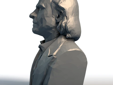 Joaquin Phoenix Low Poly Bust - Actor Portrait Sculpture - Geometric Celebrity Art 3D Print Model