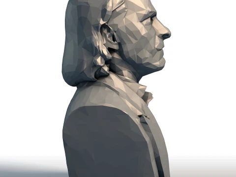 Joaquin Phoenix Low Poly Bust - Actor Portrait Sculpture - Geometric Celebrity Art 3D Print Model