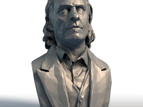 Joaquin Phoenix Low Poly Bust - Actor Portrait Sculpture - Geometric Celebrity Art 3D Print Model