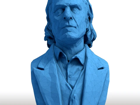 Joaquin Phoenix Low Poly Bust - Actor Portrait Sculpture - Geometric Celebrity Art 3D Print Model